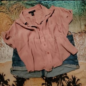 F21 ▪︎ button down crop shirt